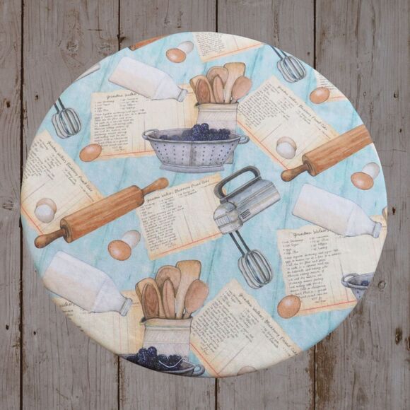 Kitchenaid Bowl Cover Reversible Baking Supplies and Country Floral - Picture 1 of 6